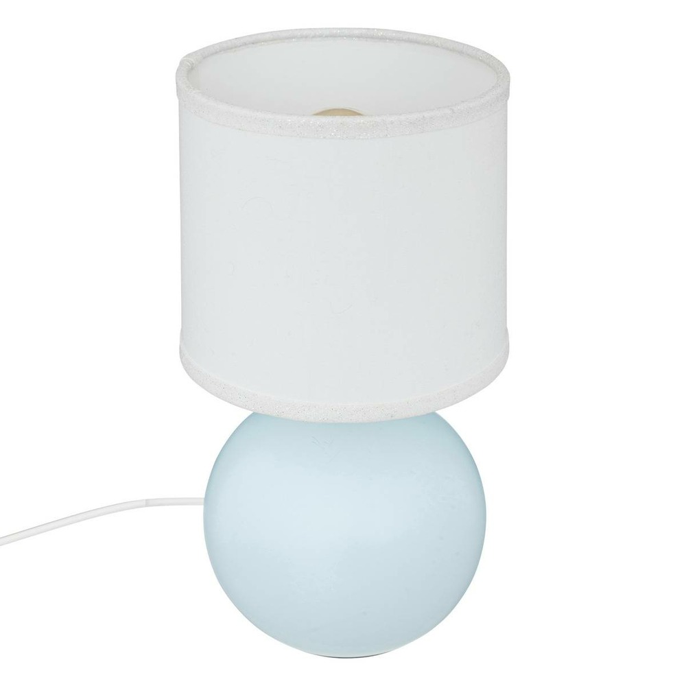 Lampe boule en métal h24,7cm bleu clair