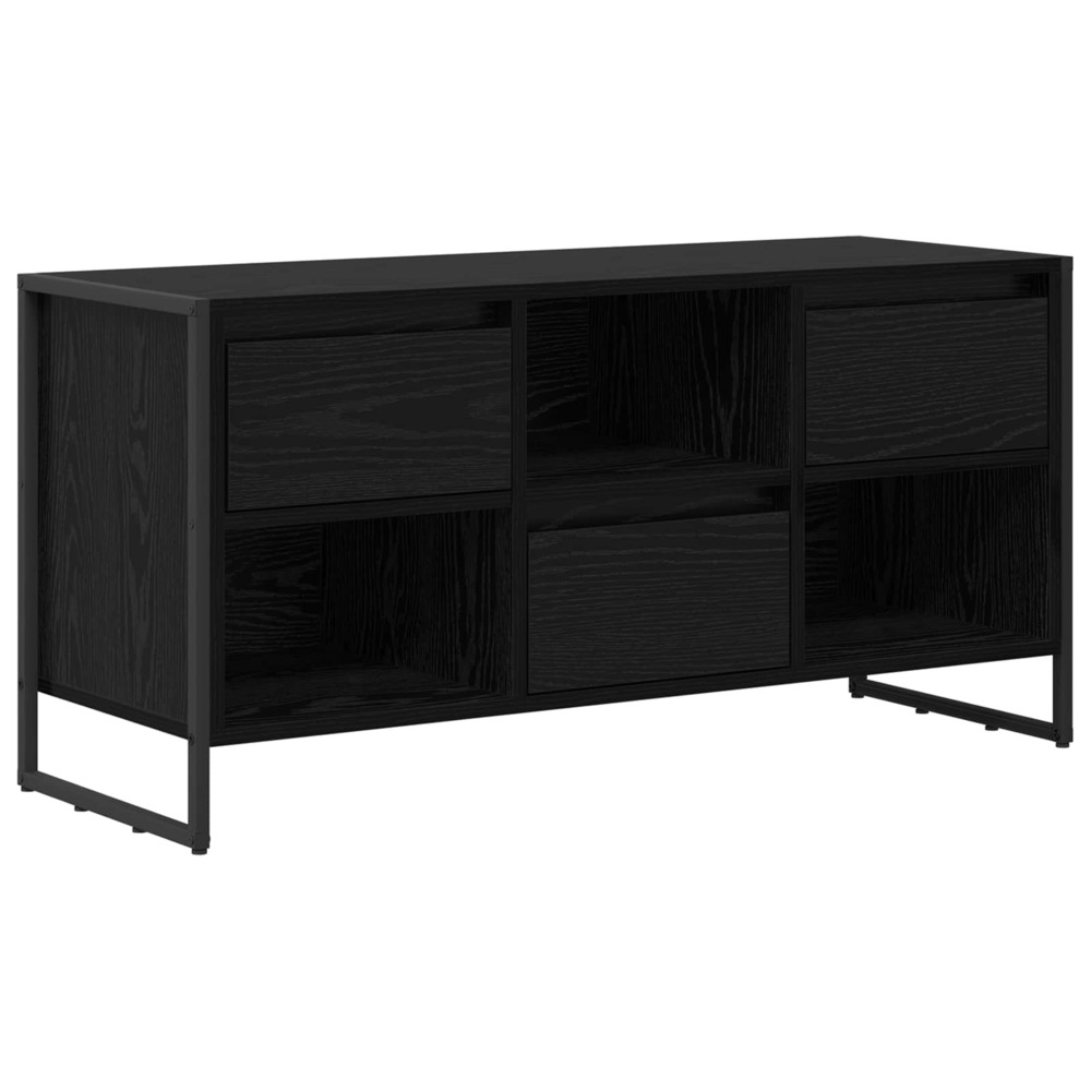 Meuble tv chêne noir 100 x 36 x 49,5 cm bois d'ingénierie