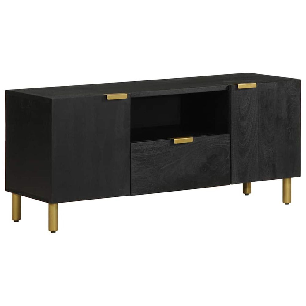 Meuble tv noir 105x33x46 cm bois d'ingénierie