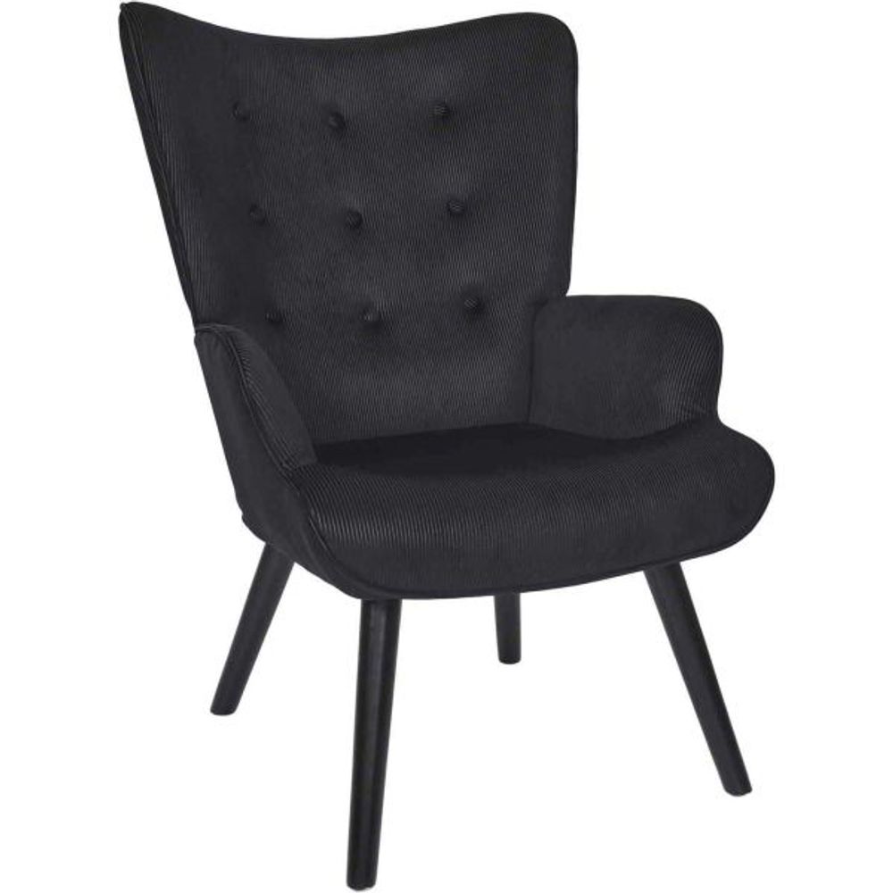Fauteuil en velours côtelé giulia noir