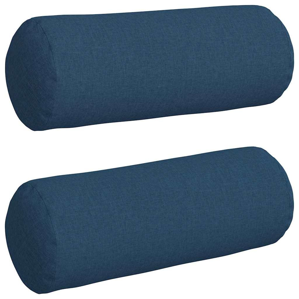Coussins d'accent 2 pcs bleu ø 25 x 70 cm tissu