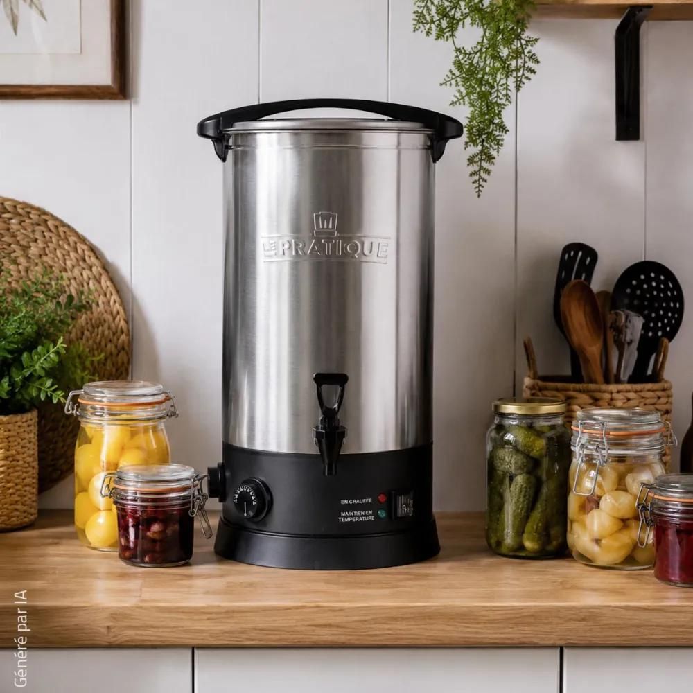 Stérilisateur inox 26 l le pratique – 10 bocaux de 1 l