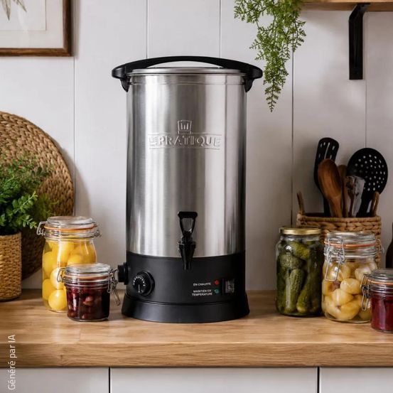 Stérilisateur inox 26 l le pratique – 10 bocaux de 1 l
