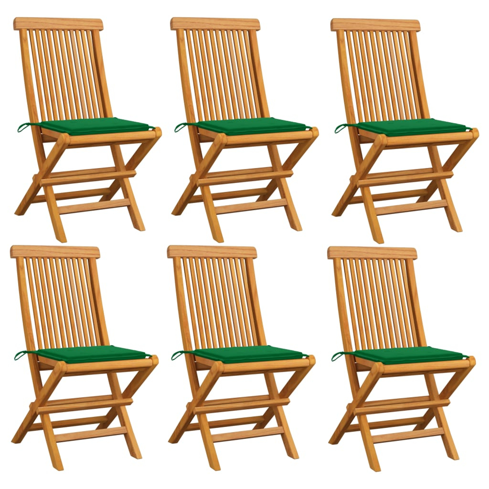 Chaises de jardin avec coussins vert 6