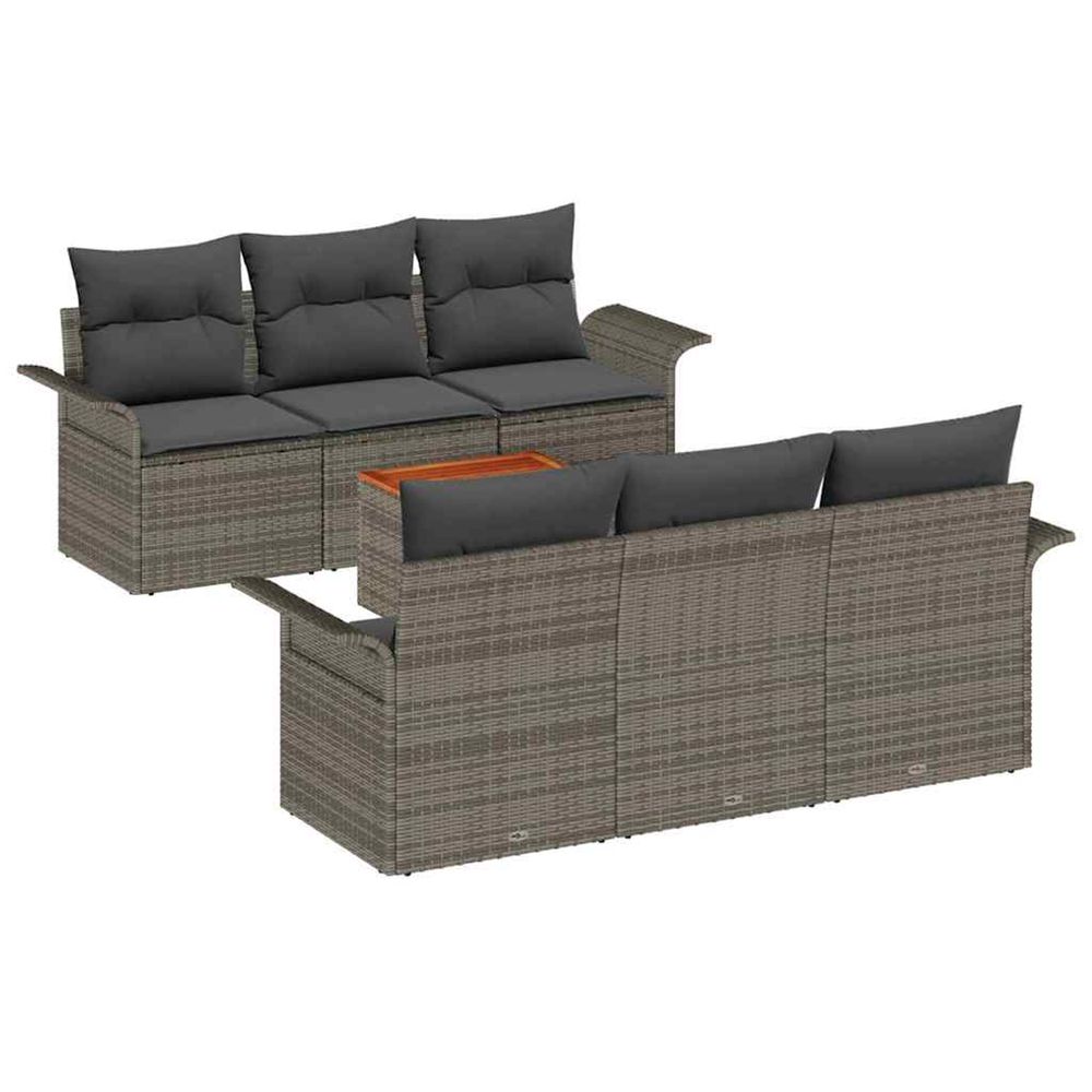 Ensemble de canapé de jardin 7 pc 6-nombre de places gris