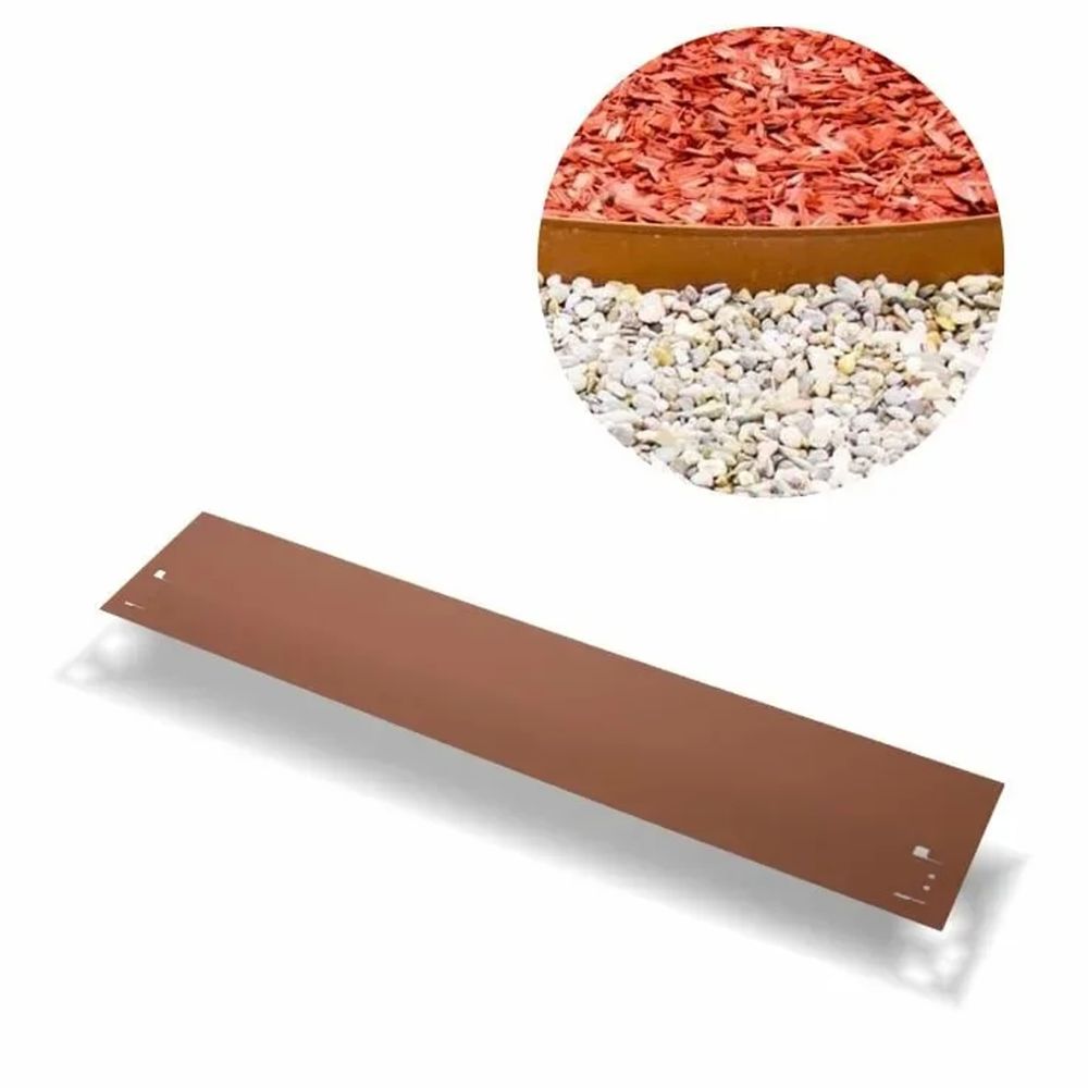 Bordure de jardin en métal 18.5 cm x 120 cm brun