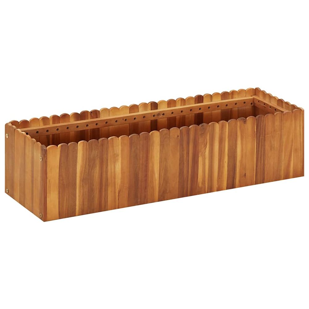 Carré potager surélevé bois d'acacia pour jardin et terrasse 100x30x25 cm
