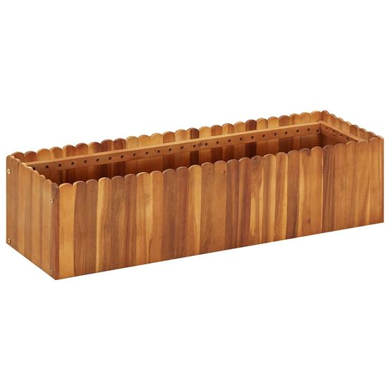 Carré potager surélevé bois d'acacia pour jardin et terrasse 100x30x25 cm