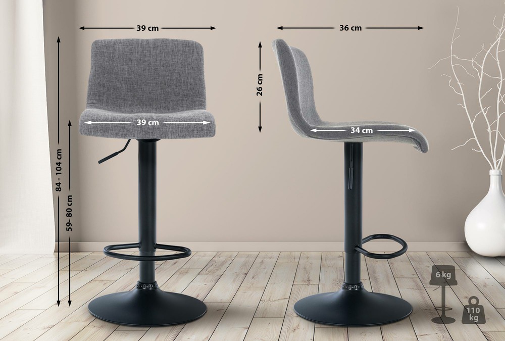 Tabouret de bar hoover tissu b