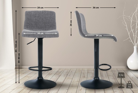 Tabouret de bar hoover tissu b