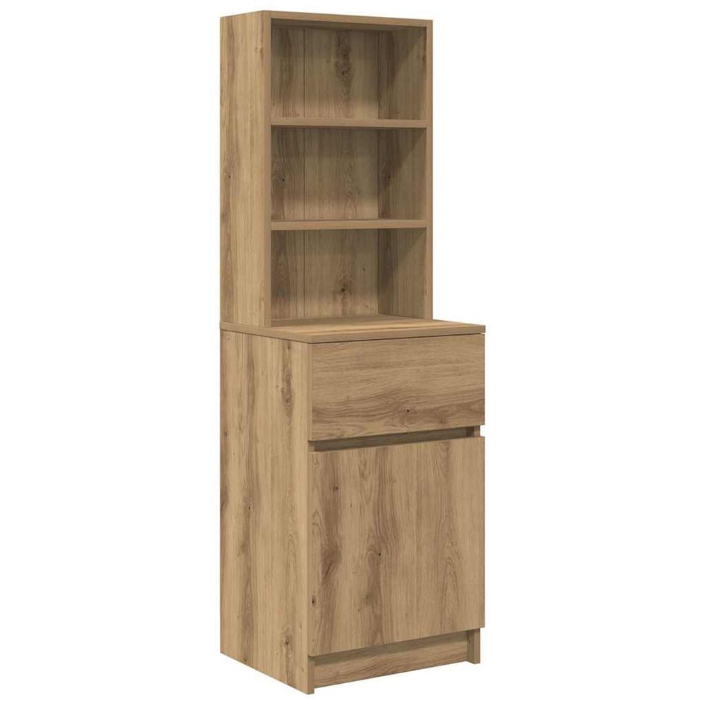 Table de chevet chêne artisanal 39x35x125 cm bois d'ingénierie