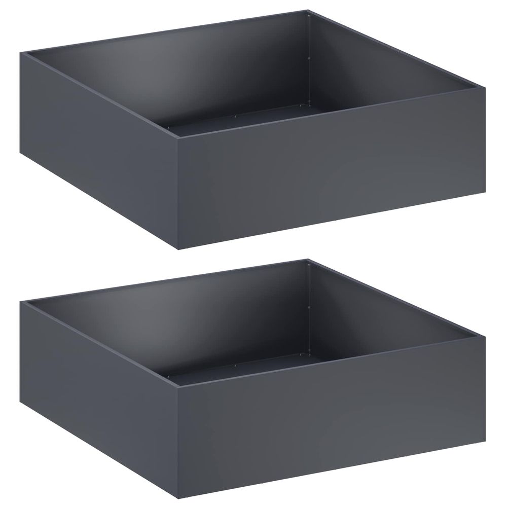 Cache-pot de jardin 2 pc anthracite 80 x 80 x 30 cm
