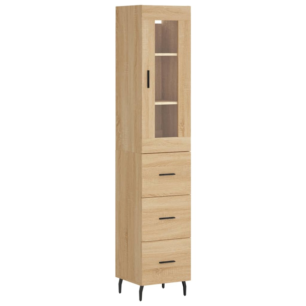 Buffet bahut commode armoire meuble de rangement organisateur cuisine salle de séjour salon haut sonoma 34,5 x 34 x 180 cm bo