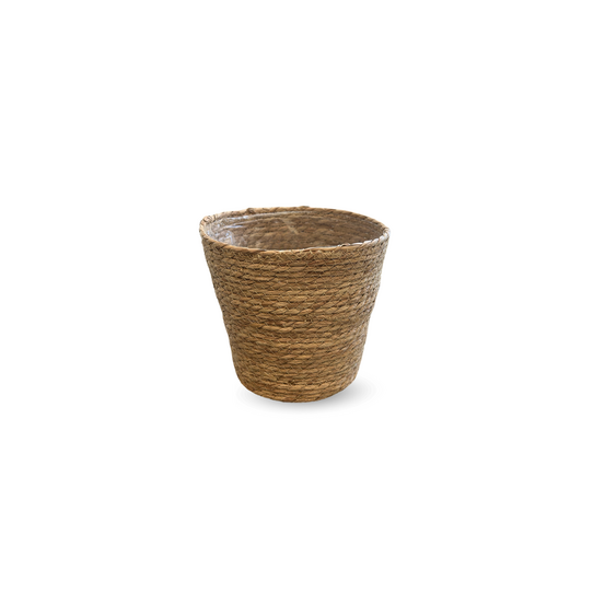 Cache pots ronds en jonc de mer naturel - osier - ⌀ 13,5 cm - ↕ 13 cm