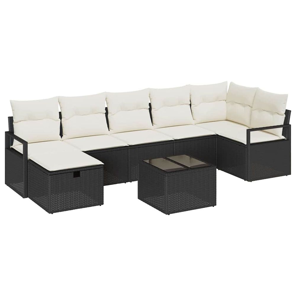Ensemble de canapés 8 pc 7-nombre de places noir et crème
