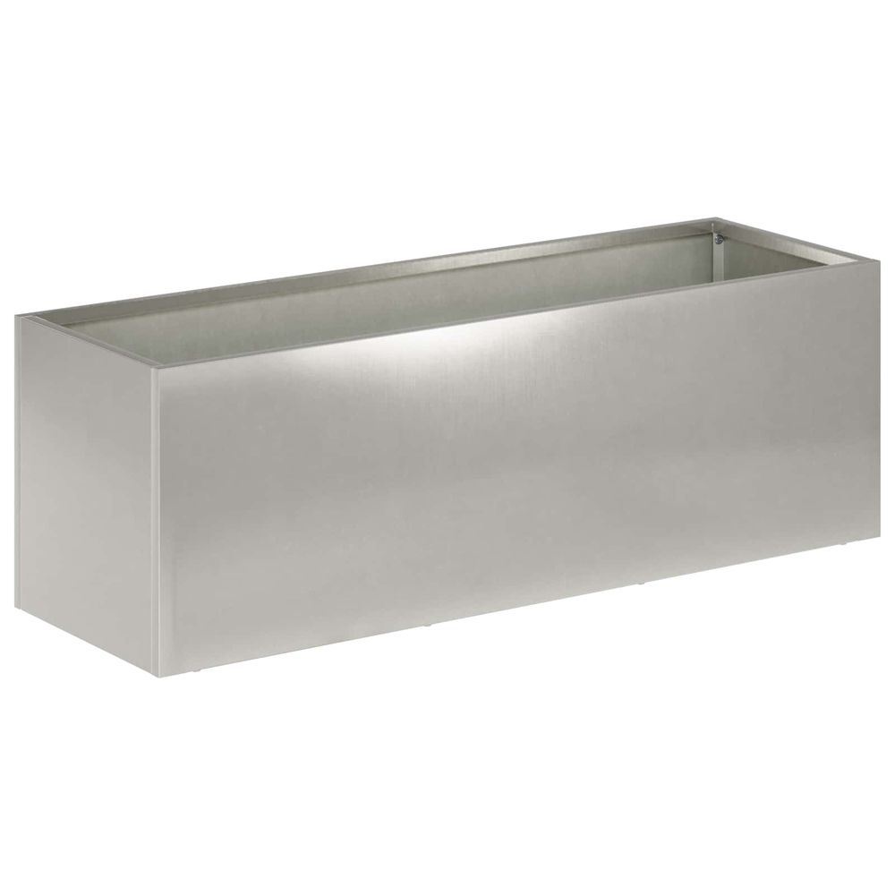 Cache-pot de jardin argenté 40 x 20 x 20 cm acier inoxydable