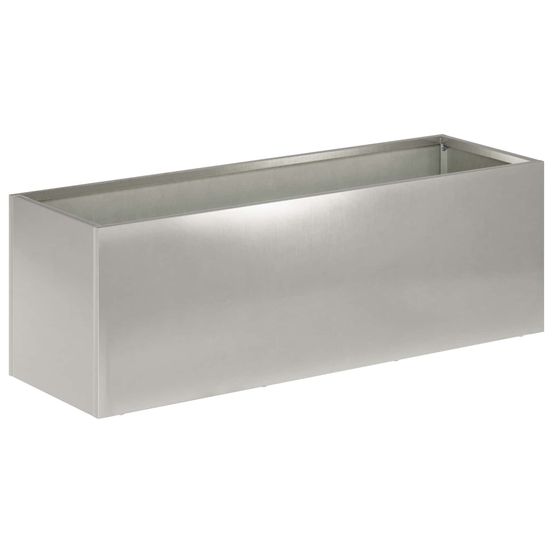 Cache-pot de jardin argenté 40 x 20 x 20 cm acier inoxydable