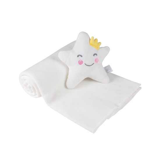 Plaid bebe avec son doudou etoile