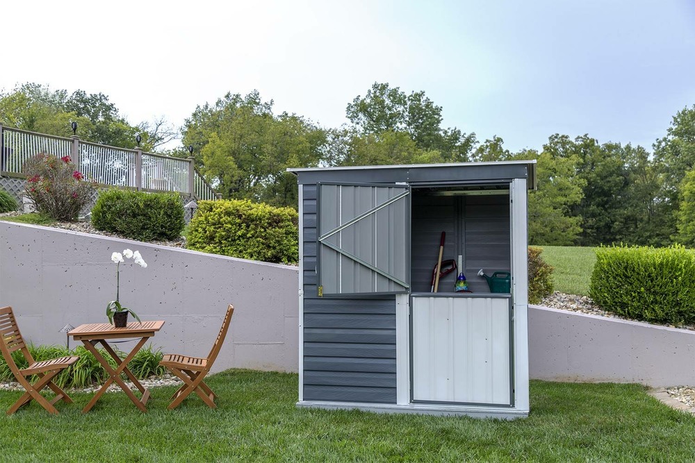 Abri métal 2,35m2 - toit 1 pente spacemaker shed in box | Truffaut