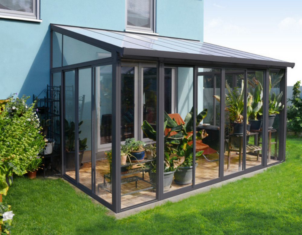 Pergola fermée 11.8m² gris anthracite - 703708
