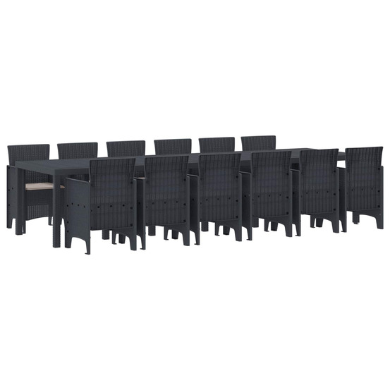 Ensemble de salle à manger pour jardin 13 pcs anthracite