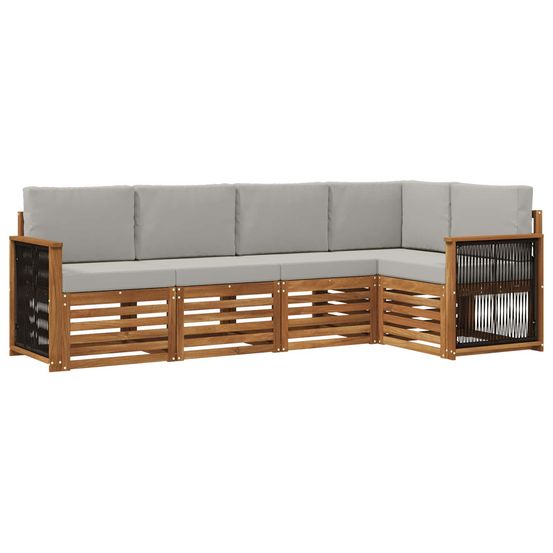 Ensemble de canapés d'extérieur 4 pc naturel et gris clair