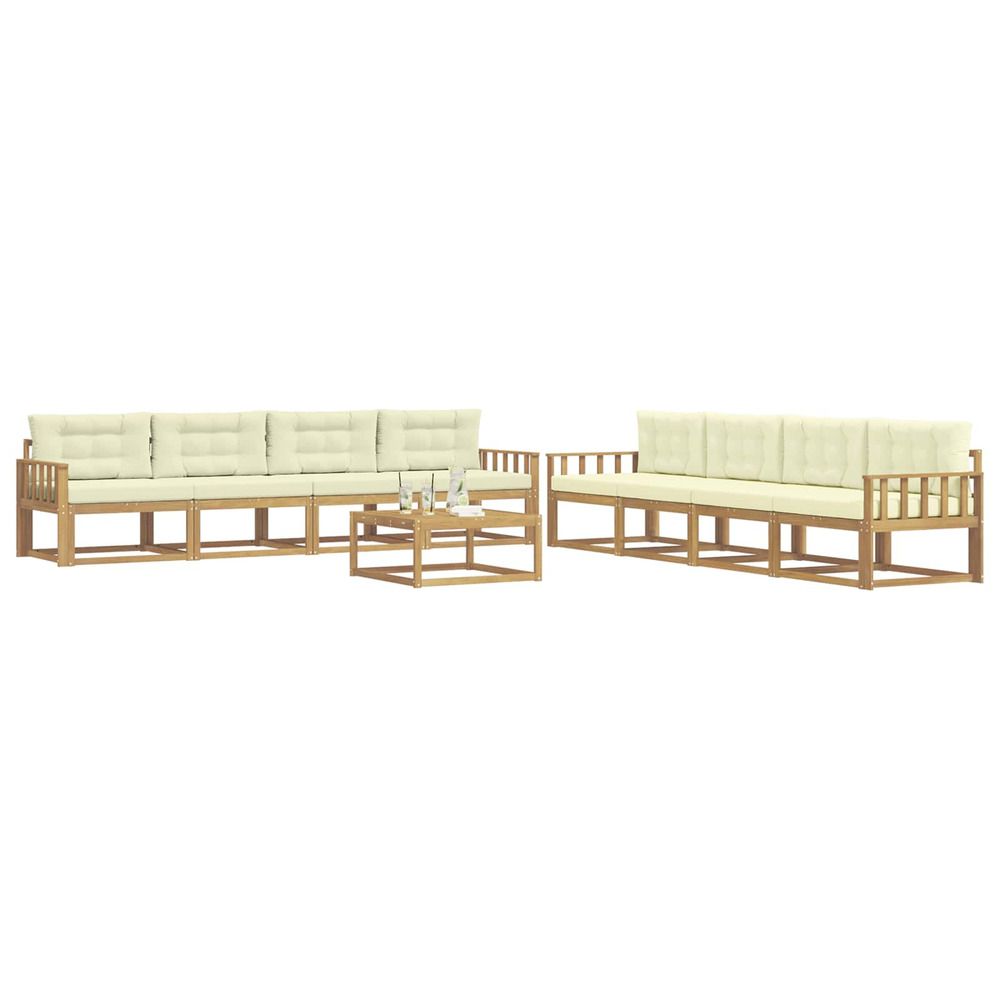 Ensemble de canapés d'extérieur 9 pc blanc et crème polyester