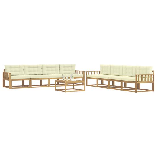 Ensemble de canapés d'extérieur 9 pc blanc et crème polyester