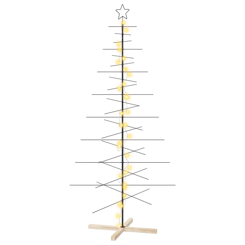 Sapin de noël en métal avec support kuopio 210 cm blanc chaud