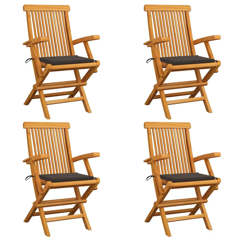 Chaises de jardin avec coussins taupe