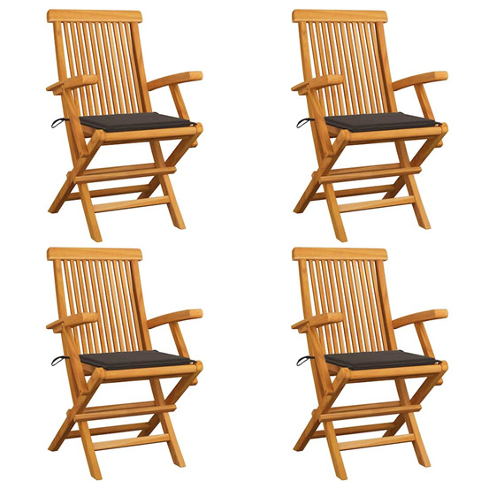 Chaises de jardin avec coussins taupe