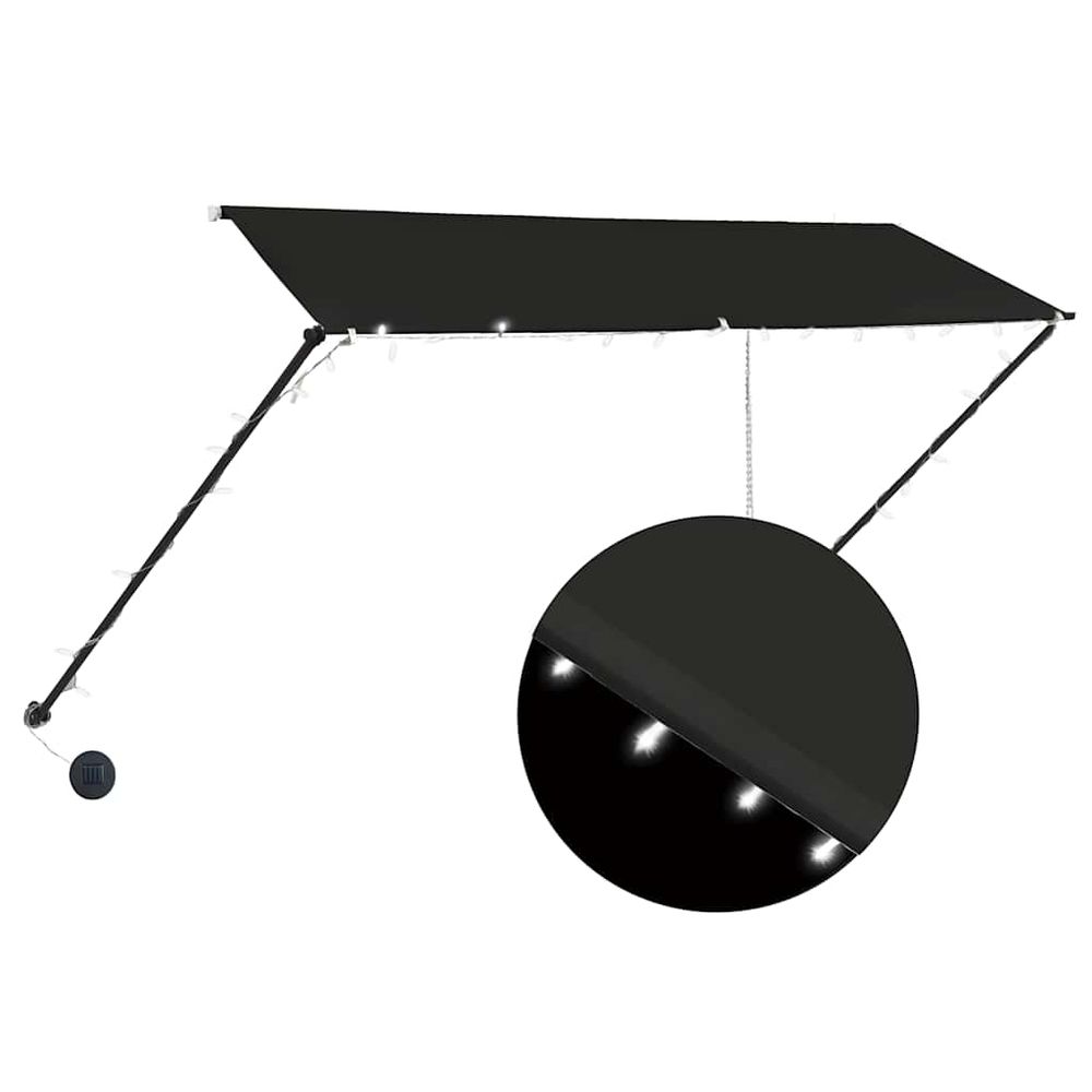 Auvent rétractable avec led 300x150 cm anthracite