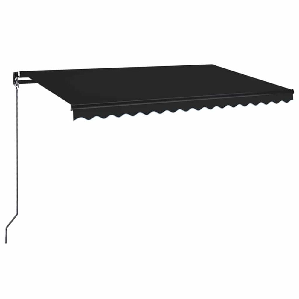 Auvent manuel rétractable avec led 450x350 cm anthracite