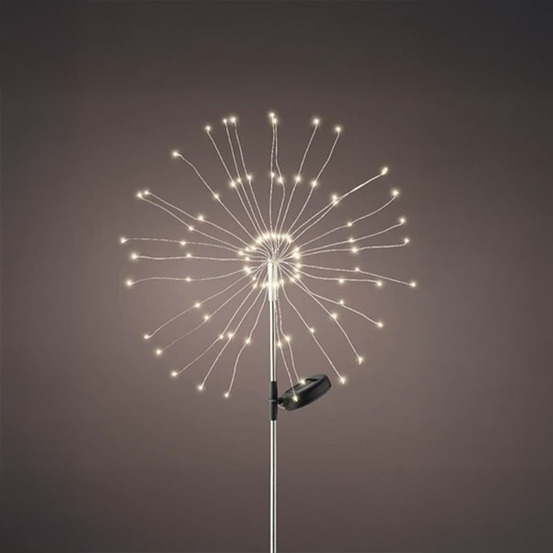 Piquet solaire feu d'artifice éclairage blanc chaud