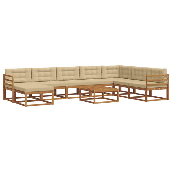 Ensemble de canapés d'extérieur 9 pcs naturel et beige