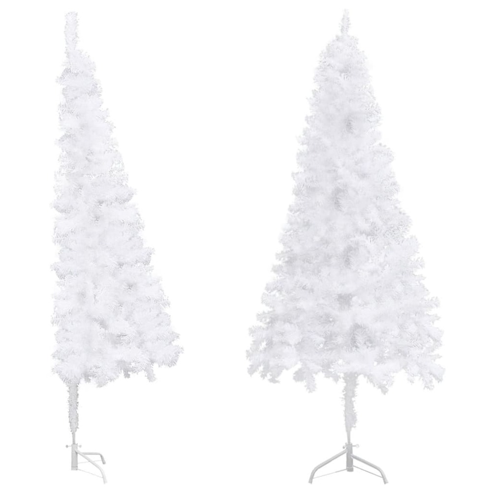 Sapin de noël artificiel d'angle blanc 210 cm pvc