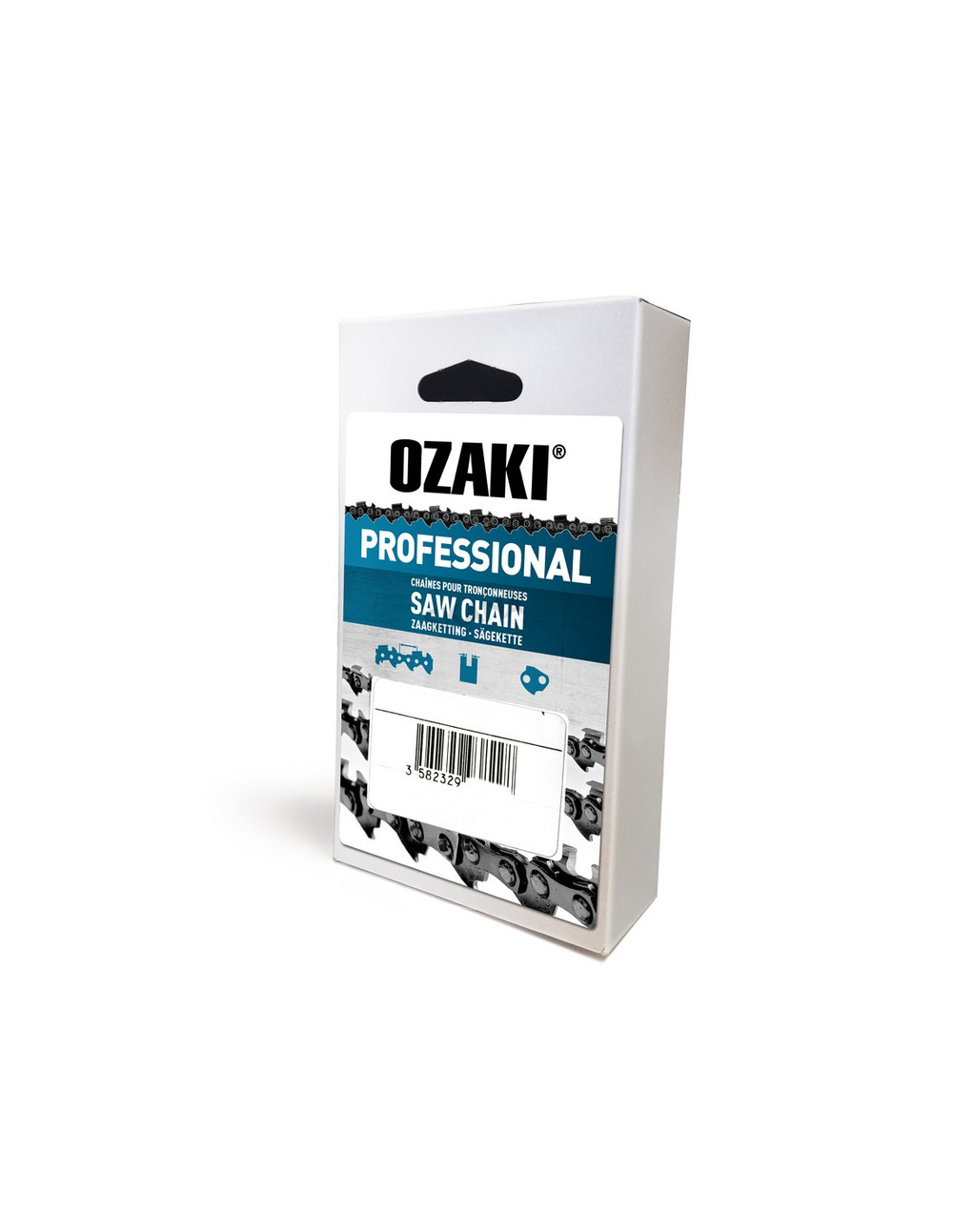 Chaîne de tronçonneuse ozaki pro semi carrée 3/8 .058 (1,5mm) 42 entraîneurs.