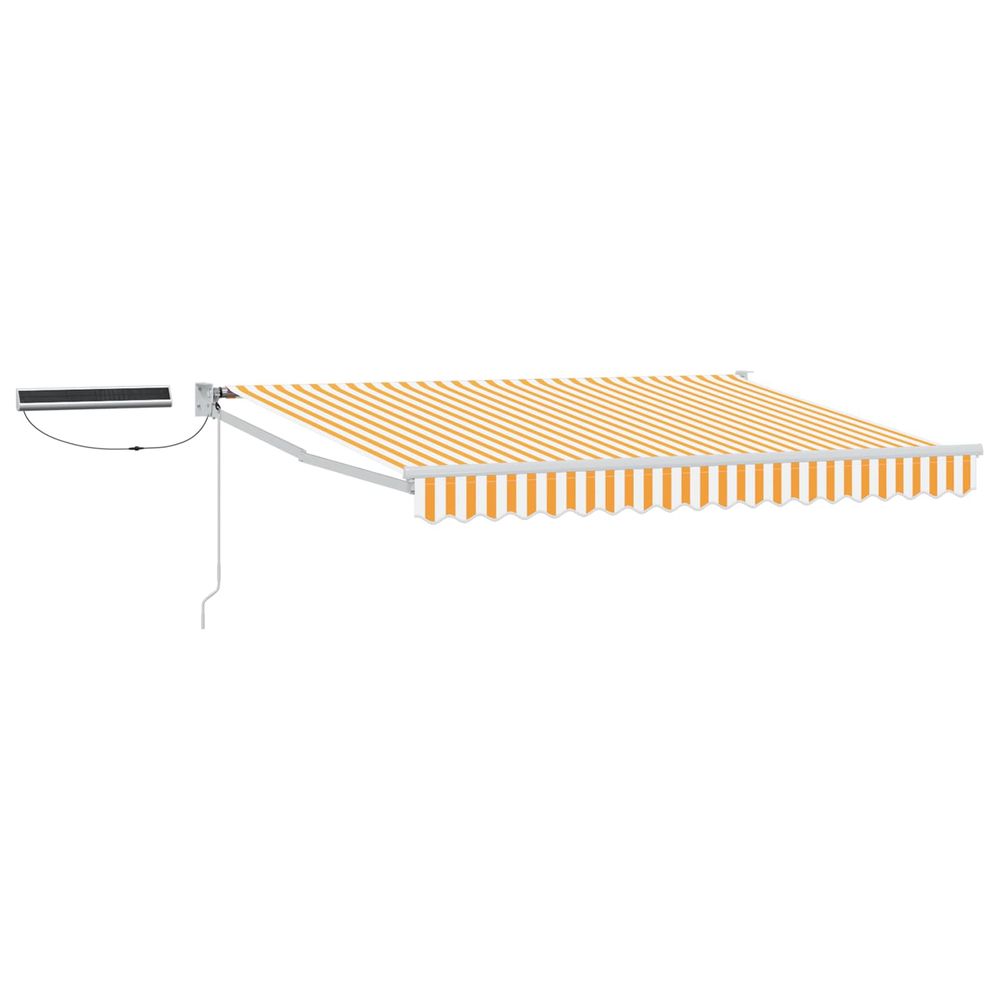 Auvent rétractable électrique jaune et blanc 3,5 x 2 m