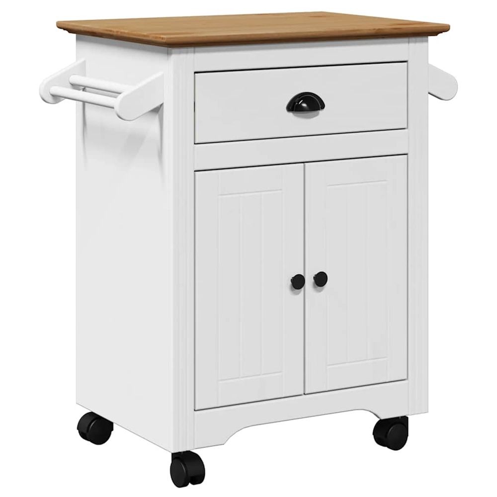 Chariot de cuisine bodo blanc et marron 72x45x80 cm