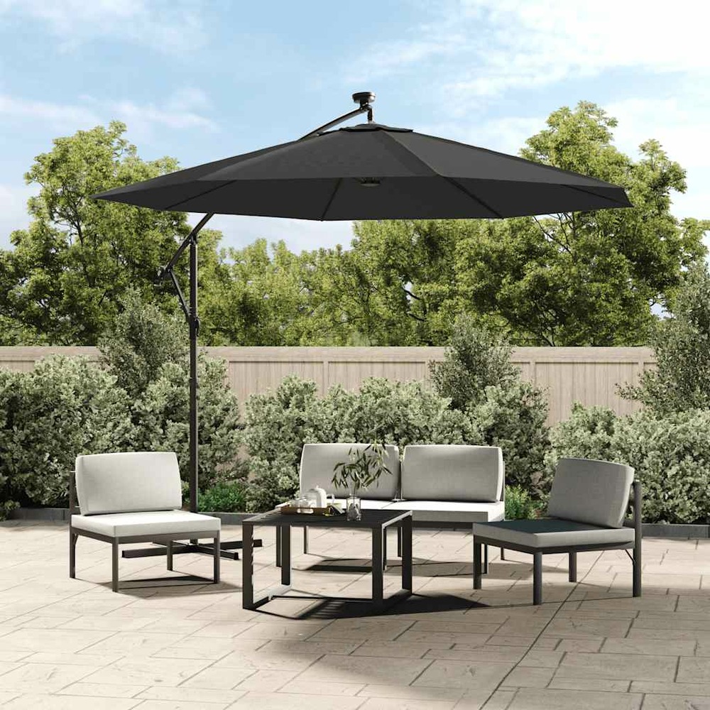 Tissu de remplacement pour parasol déporté anthracite 350 cm
