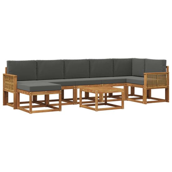 Ensemble de canapés d'extérieur 8 pc naturel et anthracite