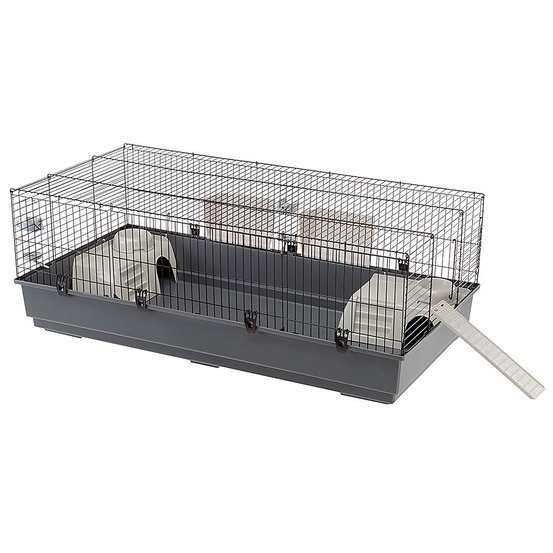 Ferplast cage pour rongeurs rabbit 140 pour lapins, cochons d'inde, cochons d'inde, en métal, accessoires inclus : mangeoires,