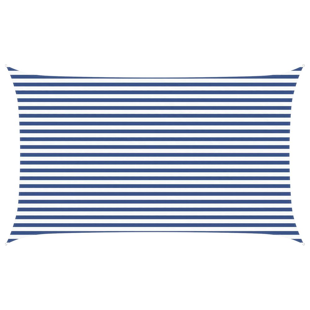 Voile d'ombre bleu et blanc 3 x 5 m 100 % polyester oxford