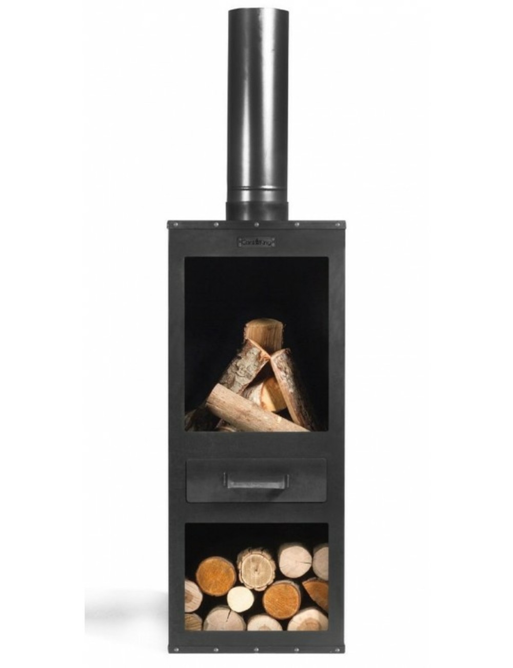 Cheminée d’extérieur en acier rosa 40x40x150 cm