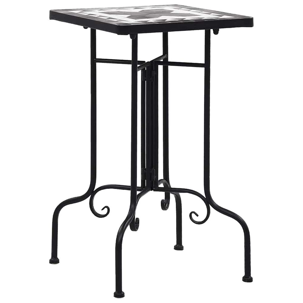 Table de bistro mosaïque noir et blanc céramique