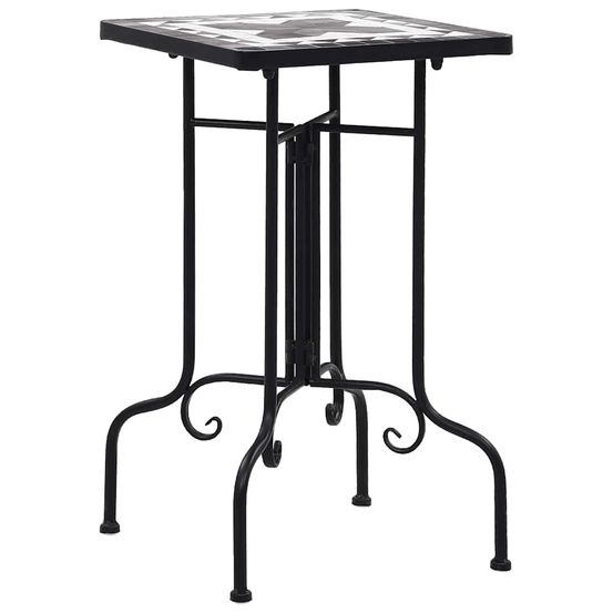 Table de bistro mosaïque noir et blanc céramique