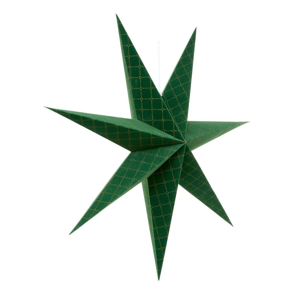 Suspension de sapin étoile en papier rouge et vert 72 cm