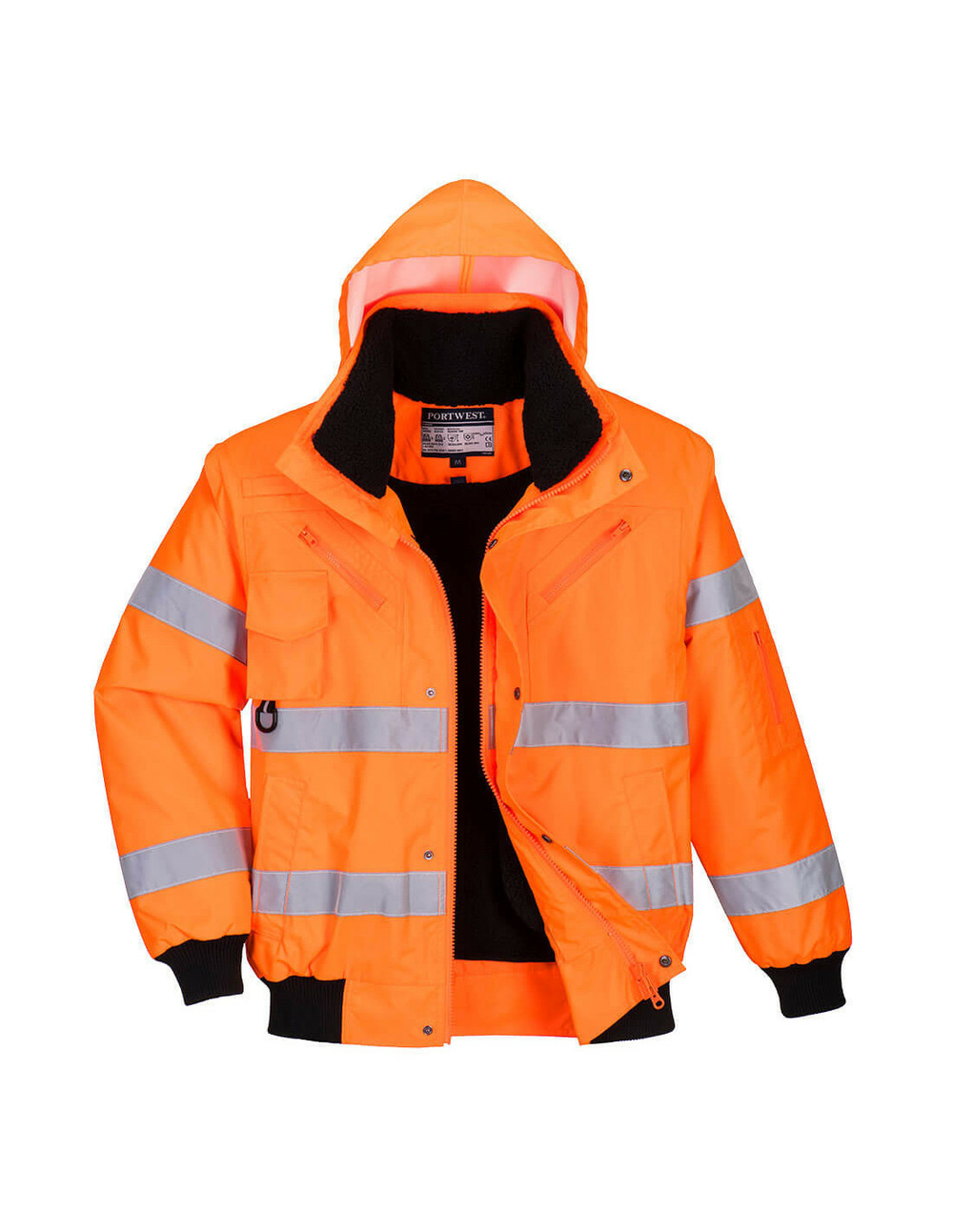 Blouson bomber hivis 3 en 1 couleur : orange taille l - portwest