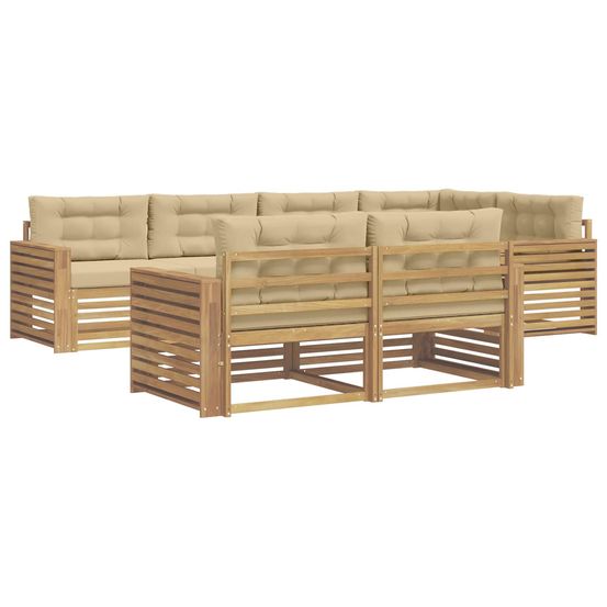 Ensemble de canapés d'extérieur 7 pc blanc et beige polyester