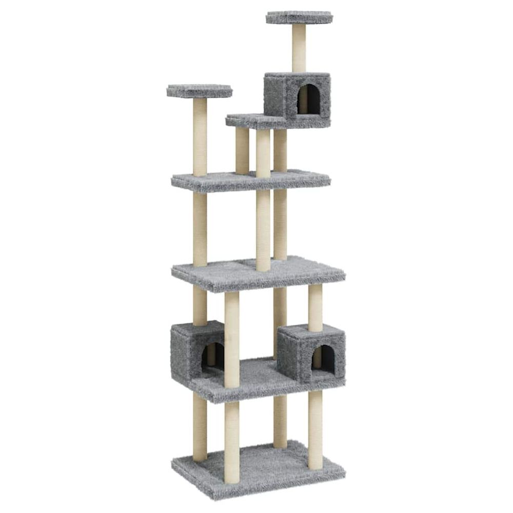 Arbre à chat avec griffoirs en sisal gris clair 188 cm